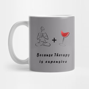 Yoga and Wine Tee Shirt Mug